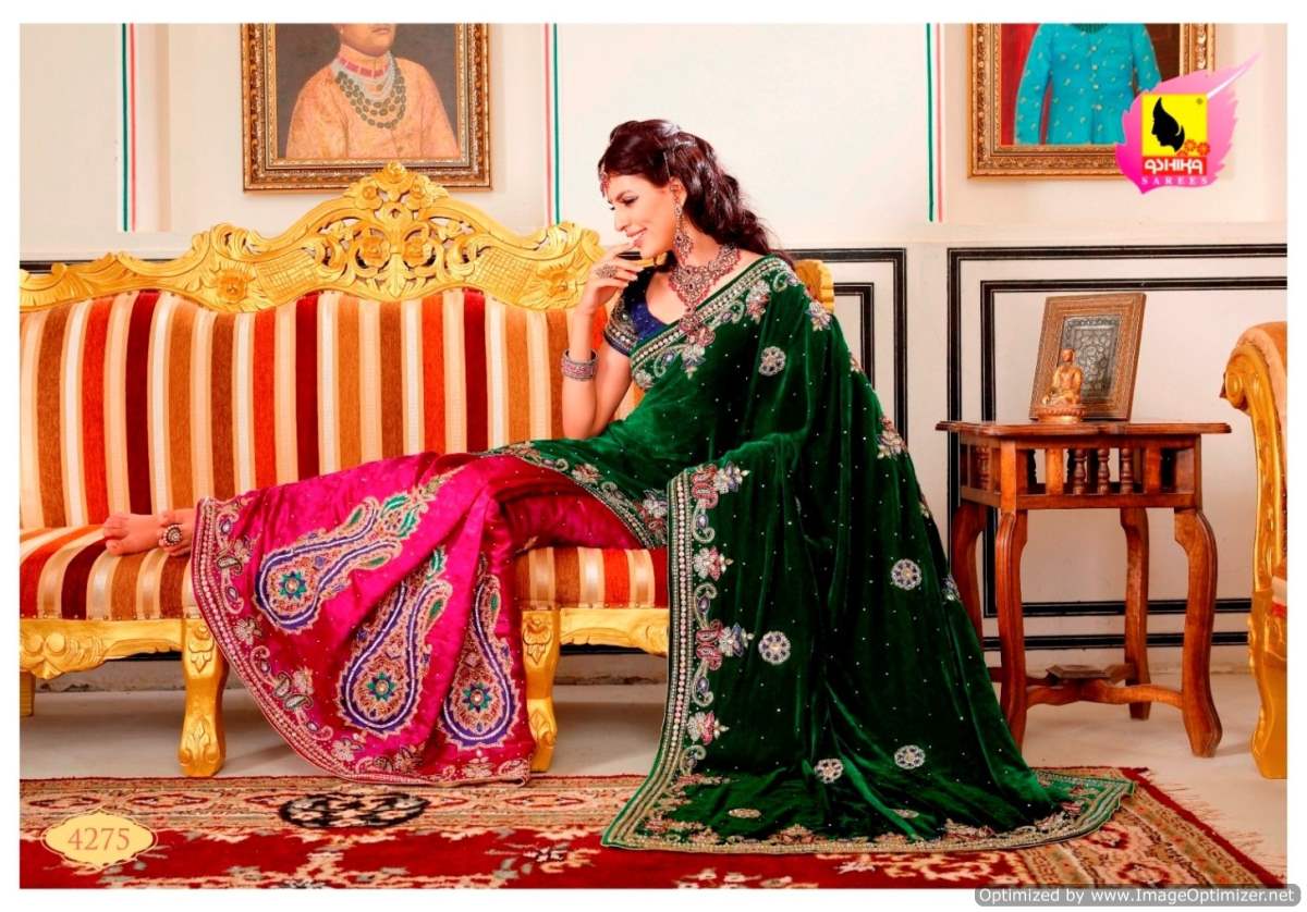 Flaunt in your style with the stupendous Brocade sarees Velvet sarees