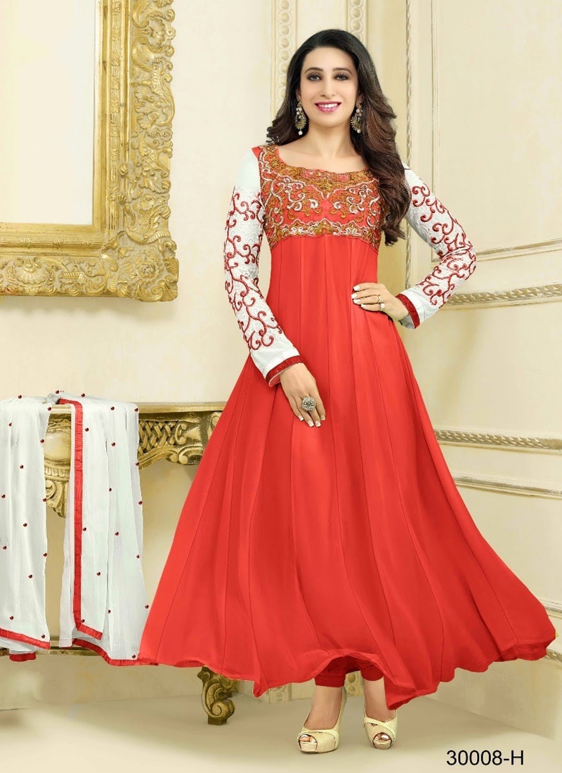 40 % OFF on Multicolored Semi Stitched Salwar Suits of Celebrity karishma kapoor