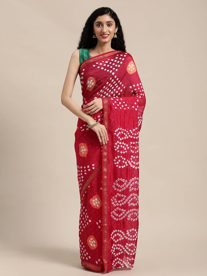 Bandhani Art Silk Saree
