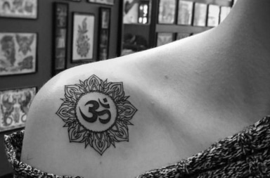 15 Stylish though Spiritual Om Tattoo Designs For Men and Women