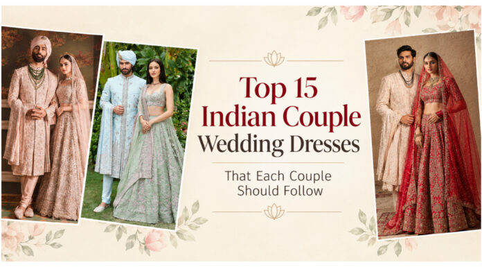 Top 15 Indian Couple Wedding Dresses that Each Couple Should Follow Top 15 Indian Couple Wedding Dresses that Each Couple Should Follow