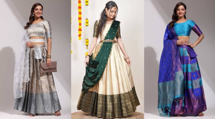 10 Top Trending Half Saree Designs for Trendy Women Top Trending Half Saree Designs