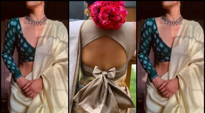12+ Classy Deep Neck Blouse Designs That Will Turn Your World Upside Down
