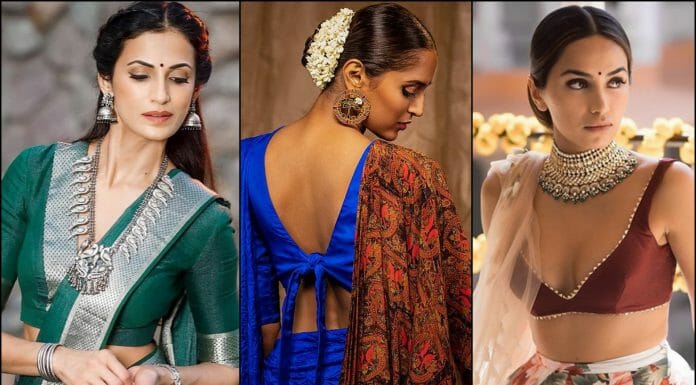 9 Trendy V Neck Blouse Designs For This Wedding Season
