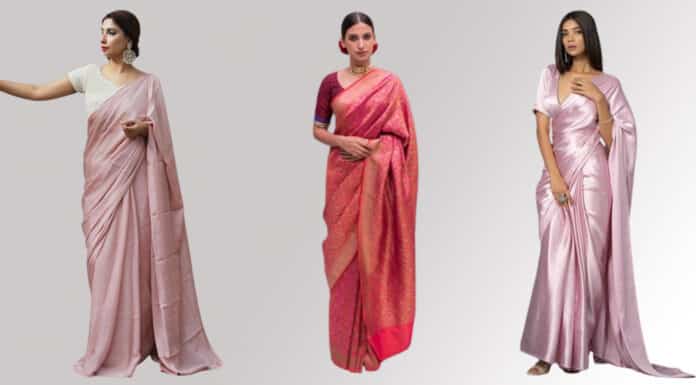10 Latest Pink Saree Matching Blouse Combination Designs for a Luxurious Look
