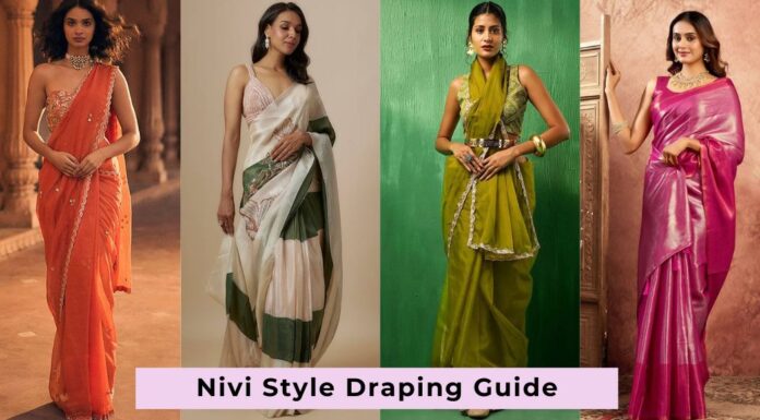 A Detailed Guide on Nivi Style Saree Drape: History, Draping Styles, and Styling Tips Nivi Style Draping Guide