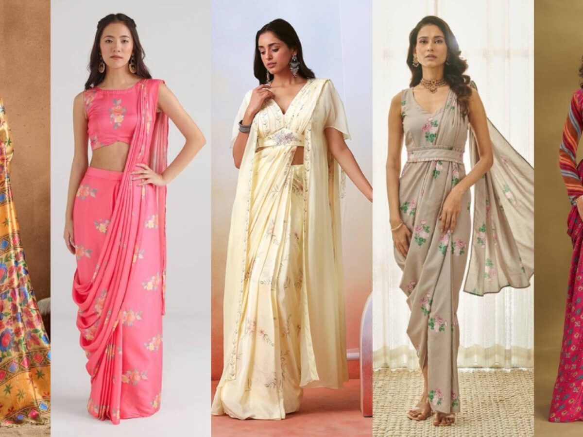 Printed Saree Draping Styles for a Slim Look