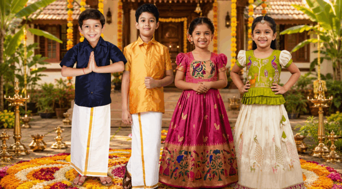 Trending Onam Dresses for Kids: Traditional & Modern Styles Onam style dress for kids