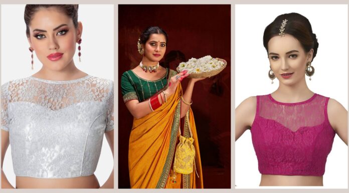 20 Stunning High Neck Blouse Designs To Pair With Sarees