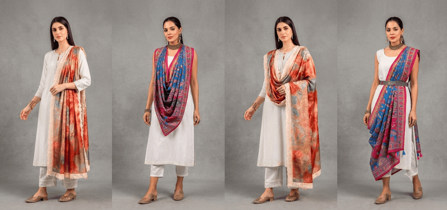Different Type of Dupatta Draping Styles