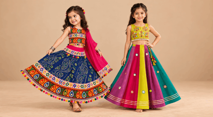Navratri 2026: Girls Ethnic Wear Ideas for Garba and Dandiya kids navratri outfit