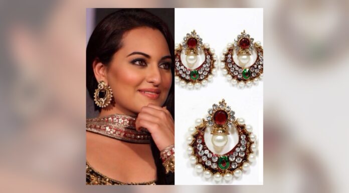Sonakshi Bollywood Replica Earrings in Maroon